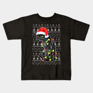 Annoyed Black Cat Is This Jolly Enough Funny Christmas Gift Kids T-Shirt